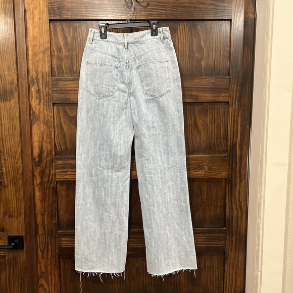 Emory Park Pants Women Size Small Blue Jean Wide Leg Raw Hem 26 Inch Waist‎ - Picture 6 of 13